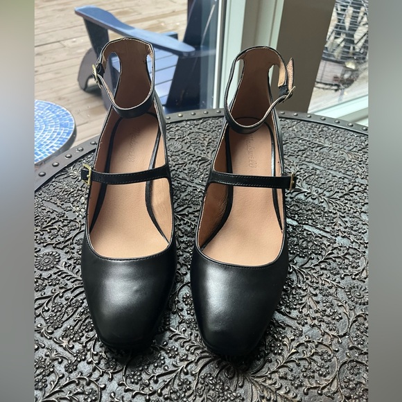 🖤NEW MADEWELL THE MADDIE HEELED MARYJANE IN BLACK LEATHER 10 - Picture 6 of 8